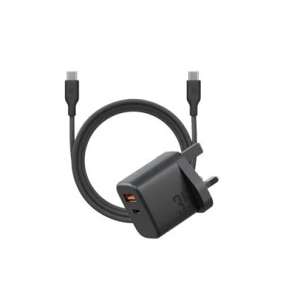 Wall Charger Velox With Weave Cable Bazic - Black